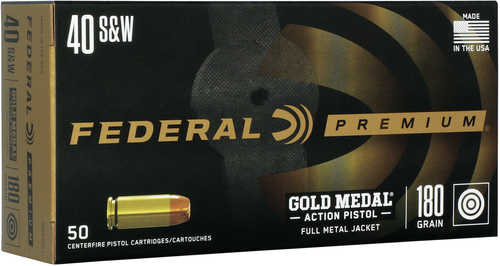 Federal Gold Medal Action 40 S&W 180 Grain Full Metal Jacket 50 Rounds